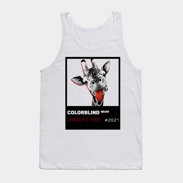 GIRAFFE RED - black card  by COLORBLIND WorldView Tank Top by DREAM SIGNED Collection